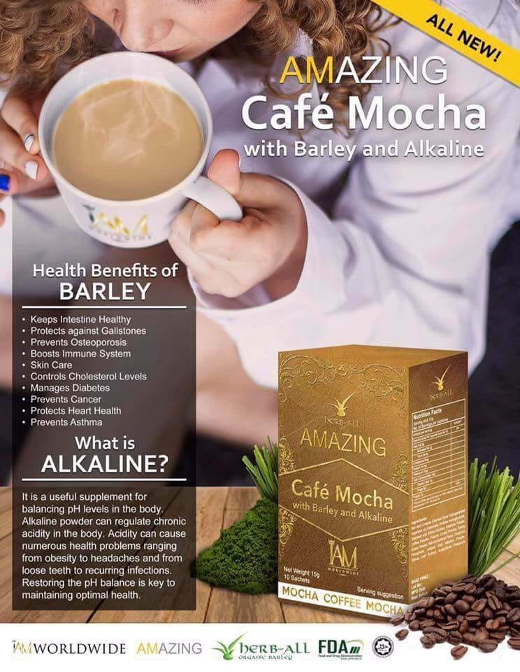 Amazing Cafe Mocha with Barley and Alkaline (10 Sachets)