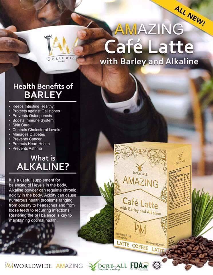 Amazing Cafe Latte with Barley and Alkaline (10 Sachets)