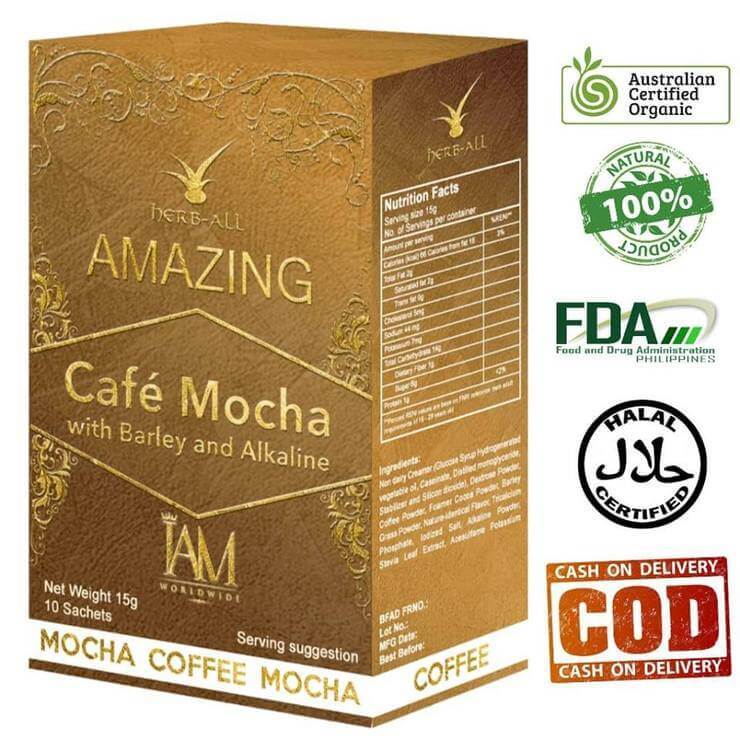 Amazing Cafe Mocha with Barley and Alkaline (10 Sachets)